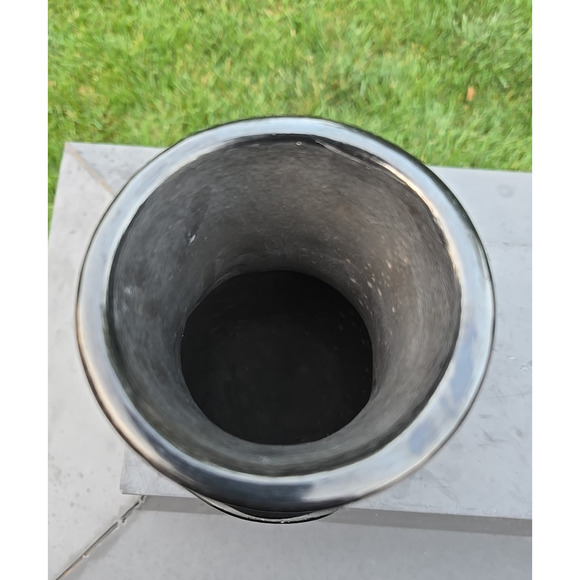 Santa Clara Pueblo Blackware Pottery Signed Madeline T. 7.2" Avanyu Excellent - Picture 6 of 16